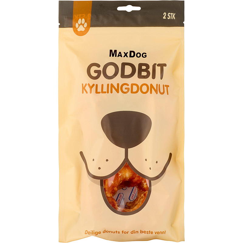 MaxDog Hundegodbidder 2-pak 220 g Kyllingedoughnut MaxDog