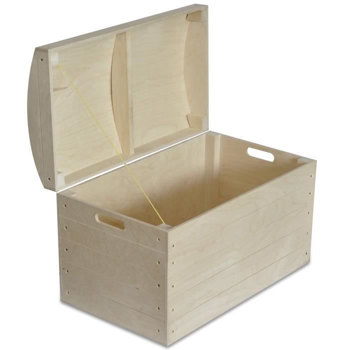 Coffre - Creative Deco - Malle Jouet - Bois - Non Peinte - 56,5 x 33 x 36,5 cm