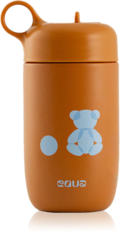 Garrafa de água infantil Equa Kids em aço inoxidável.