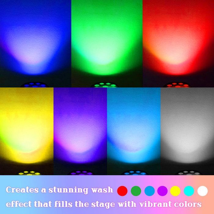 JAJALUYA 270W 18 LED Stage Light - RGBW DMX512 DJ Light Show - LED PAR with Strobe & Sound for Disco Party