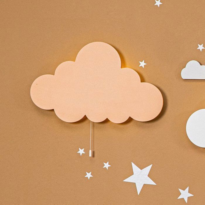 Cozy Kids - Lámpara de noche LED infantil con forma de nube en madera pintada - Gris o beige