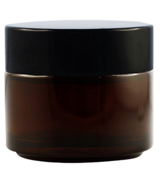 100 ml braunes Glasgefäß mit schwarzem Deckel