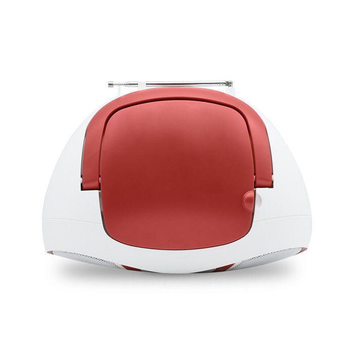 Cherry draagbare cd-speler, CD-R/CD-RW/CD-MP3-weergave, FM-radio, USB-poort, 6W stereogeluid, handvat - werkt op netstroom of batterijen.