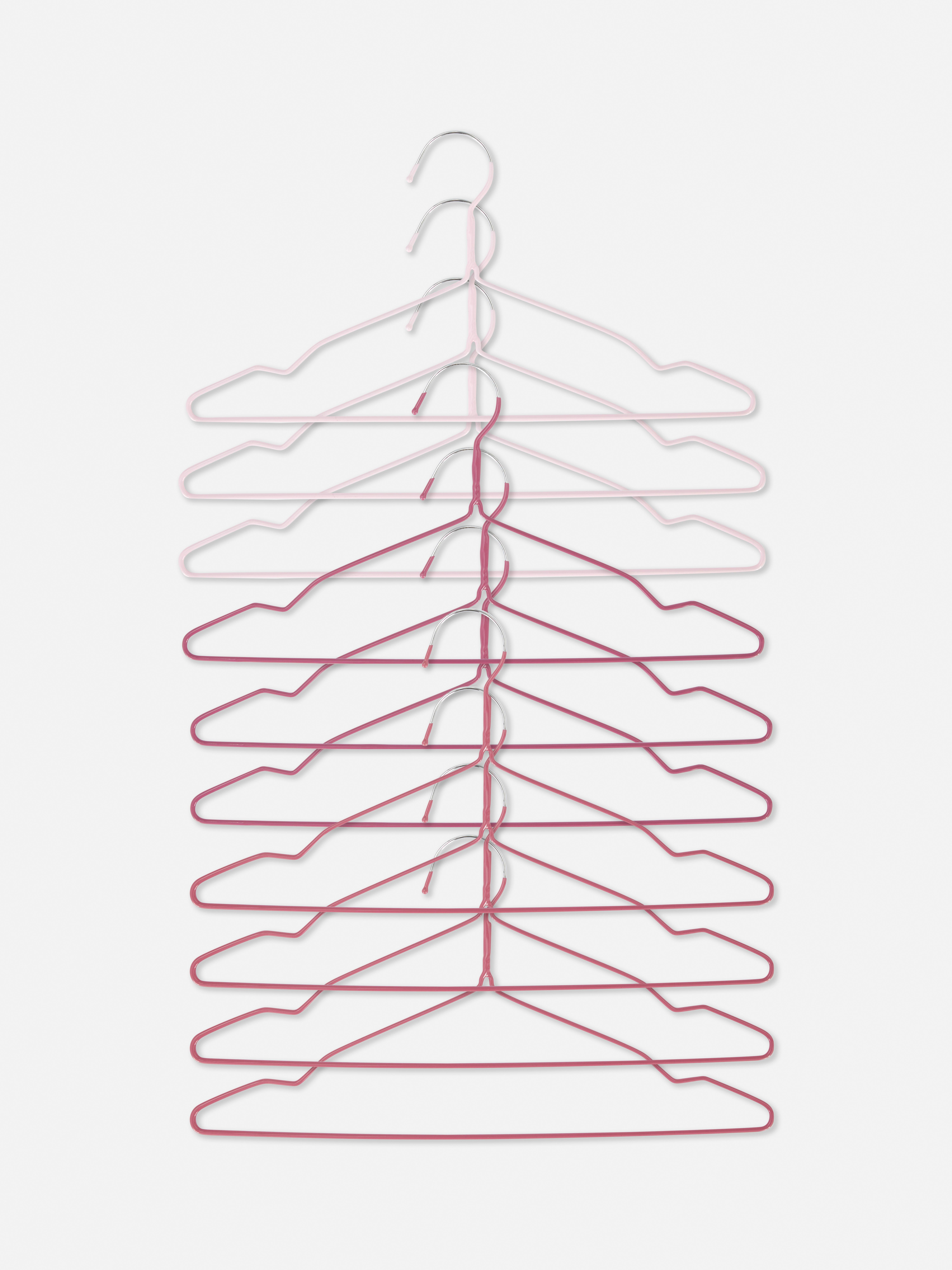 Umerașe metalice acoperite, set de 10. Organizați-vă cu stil cu aceste umerașe metalice cu un design elegant și un strat colorat.