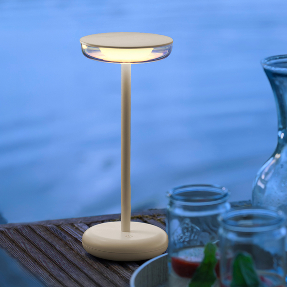 LED-Akku-Tischleuchte Nevio, sand