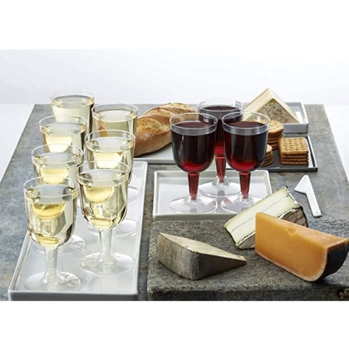 50 pezzi di bicchieri da vino in plastica da 170 ml, trasparenti, per degustazione di vino, per feste, per vino o acqua, con o senza YYV