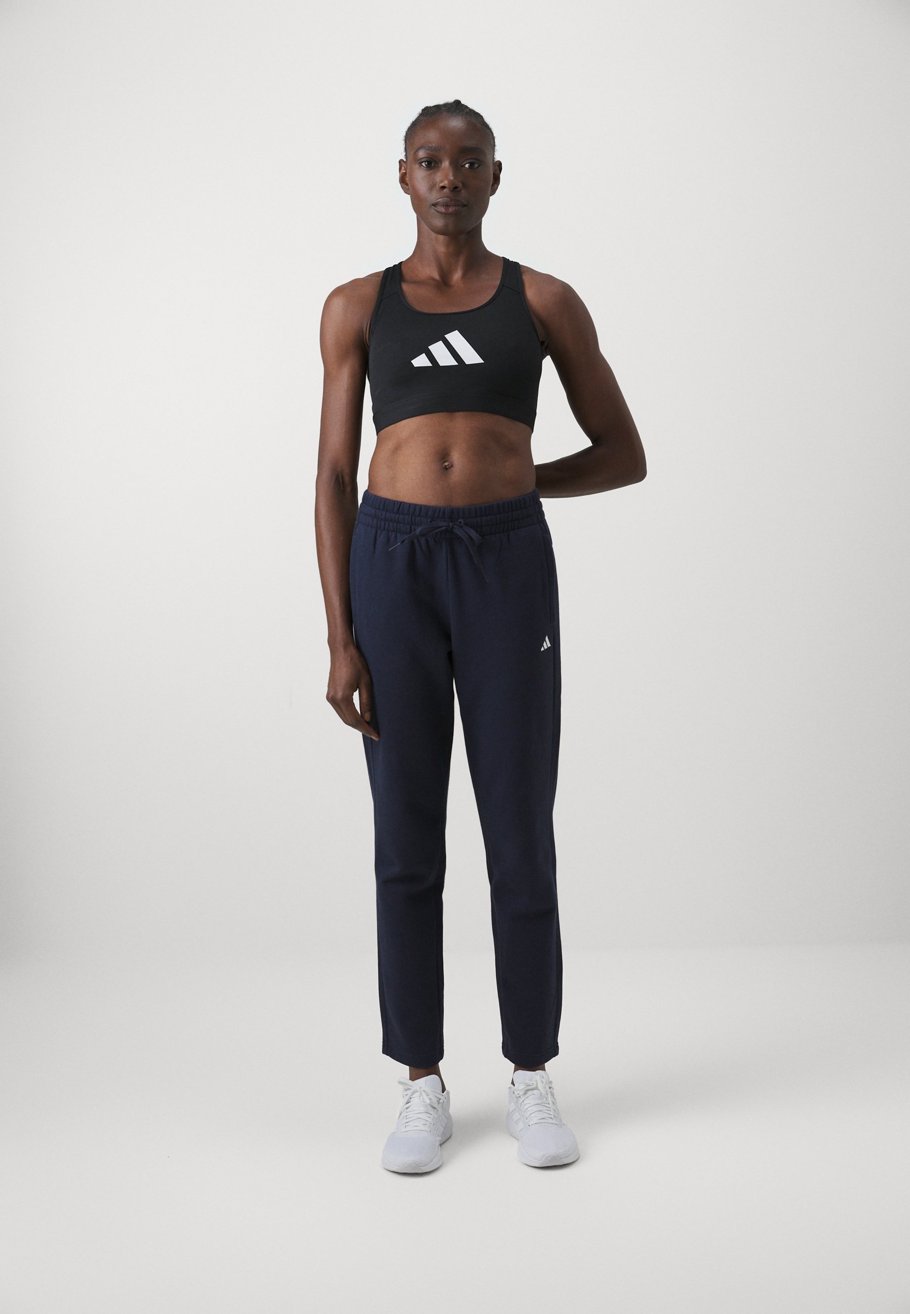 adidas Performance POWERREACT BIG LOGO GRAPHIC BRA - Sportbeha met lichte ondersteuning - zwart