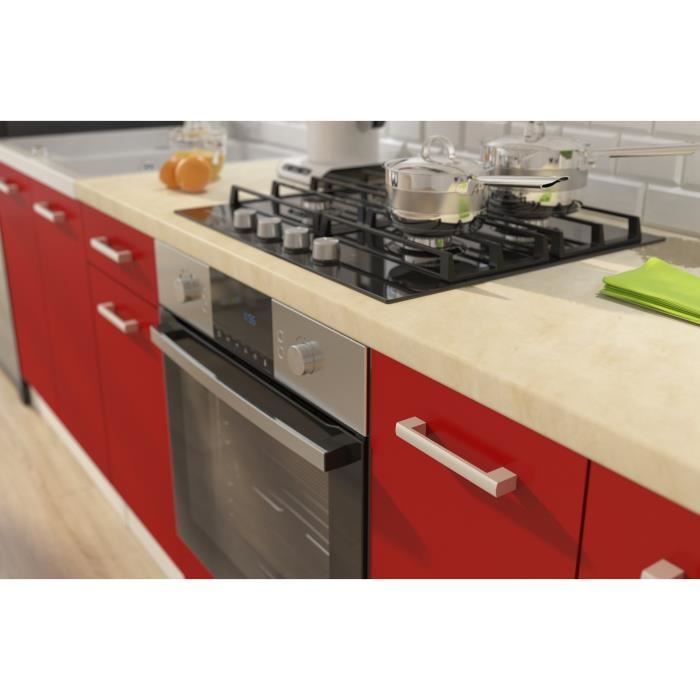 ULTRA Complete kitchen with oven unit and worktop included, 300 cm wide - Matte red