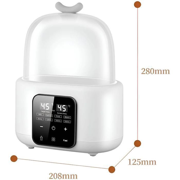 Chauffe-biberon 6 en 1, stérilisateur, température constante, pour aliments pour bébés, blanc