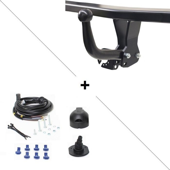 Renault Laguna 2 Berlina (03/01-08/07) Enganche de Remolque con Cuello de Cisne + Kit Cableado Universal 7 Pines - Auto-Hak