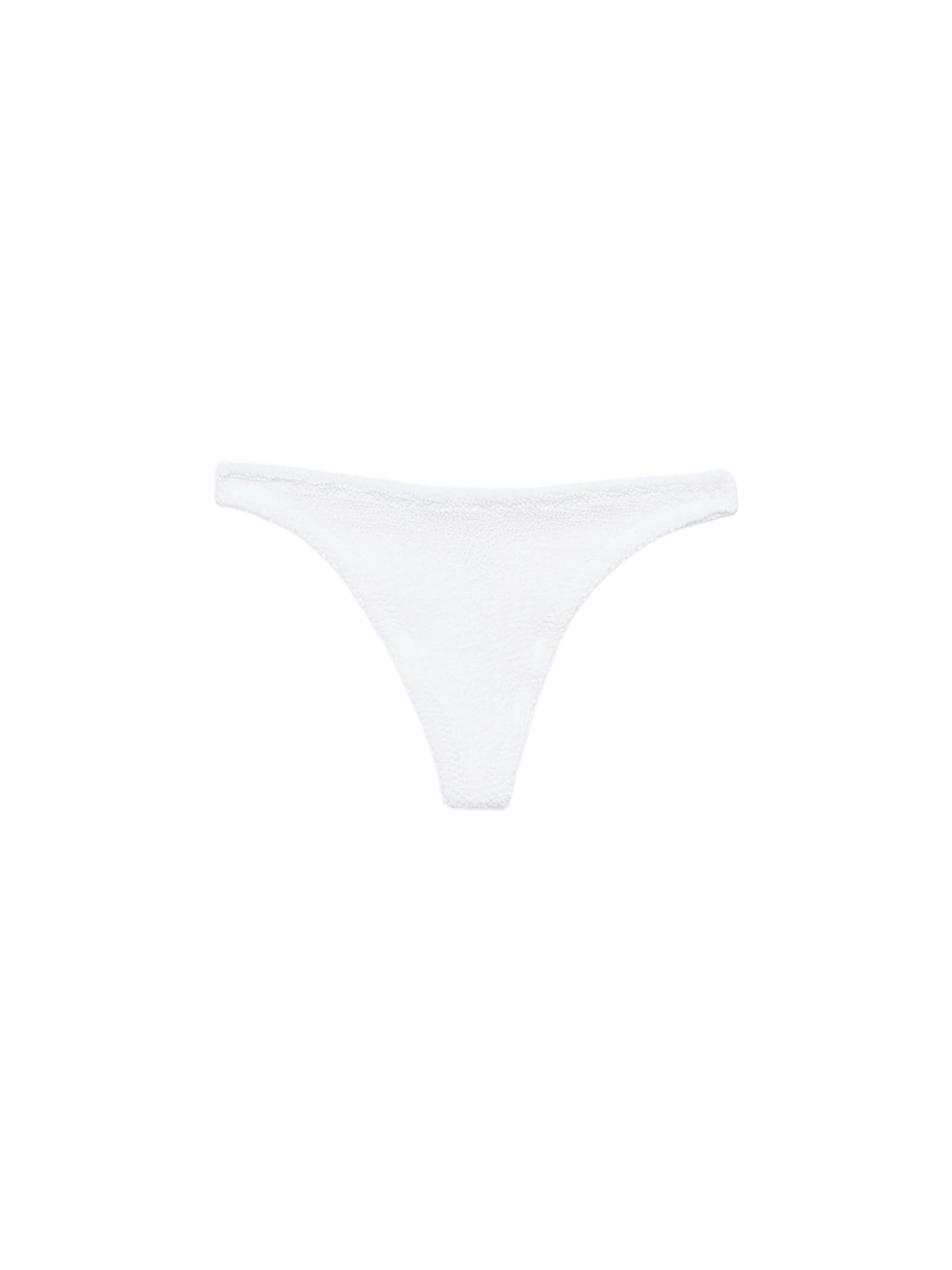 Culotte de bain Naomi échancrée en tissu blanc froissé