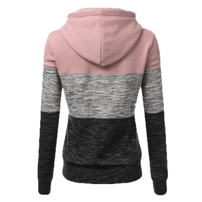Sudadera con capucha para mujer de Épissure, chaqueta de invierno de manga larga a la moda, color rosa.