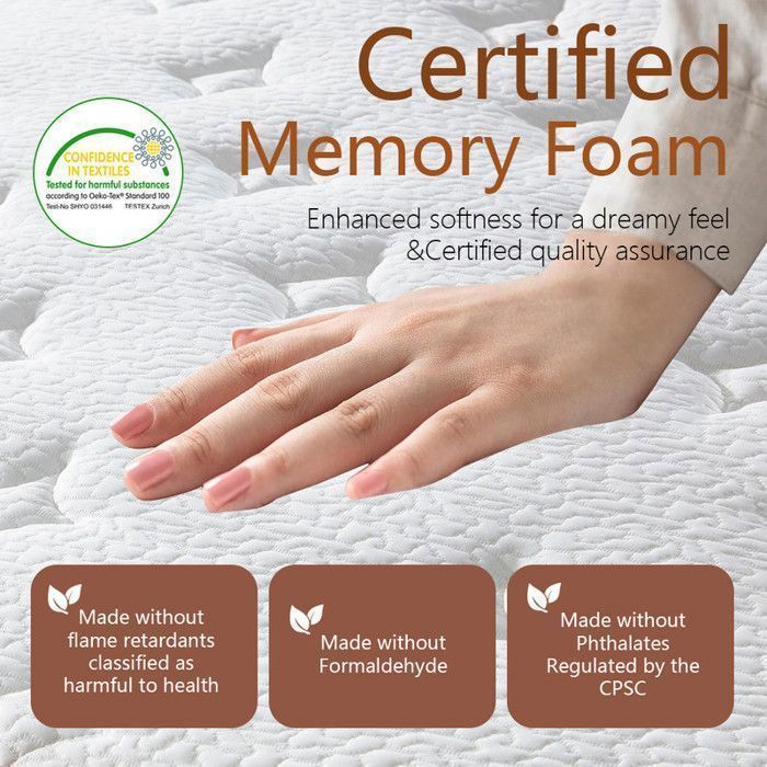 Matras 140x200 cm, 30 cm dik, traagschuimmatras, ultra ademend, 10 comfortzones, medium stevig, Oeko-Tex® gecertificeerd