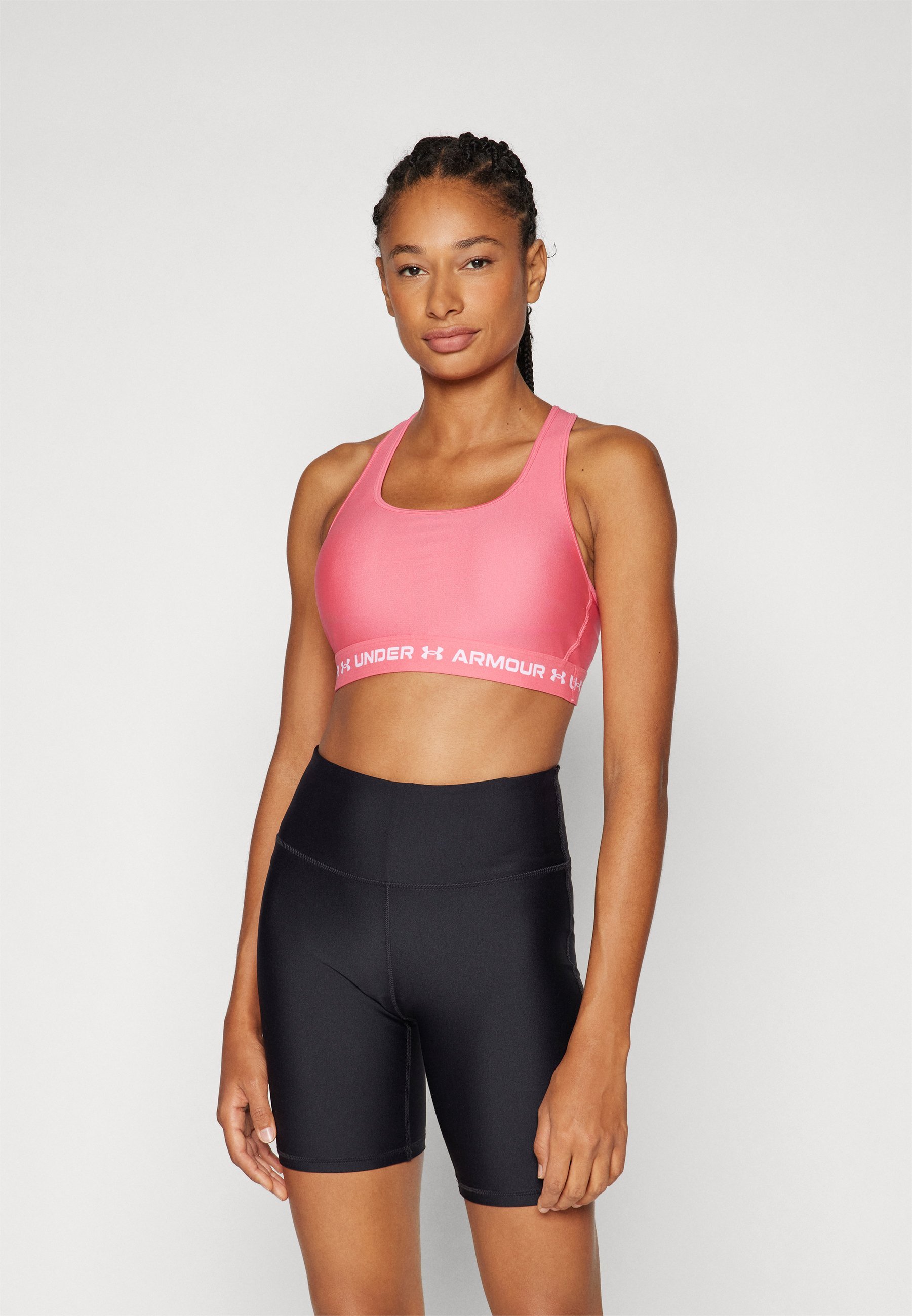 Reggiseno sportivo Under Armour CROSSBACK MID - Supporto medio - rosa acceso/bianco