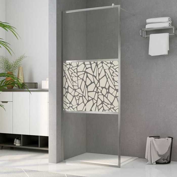 vidaXL Walk-in Shower Enclosure Shower Cabin Shower Partition Bathroom Home Interior ESG Glass Stone 146650