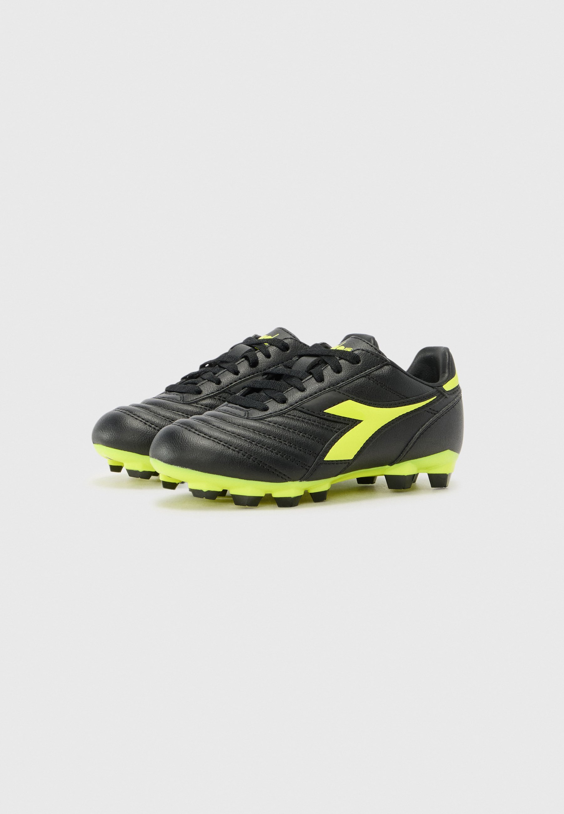 Diadora BRASIL ICON UNISEX - Voetbalschoenen voor stevige ondergrond - zwart/fluo geel