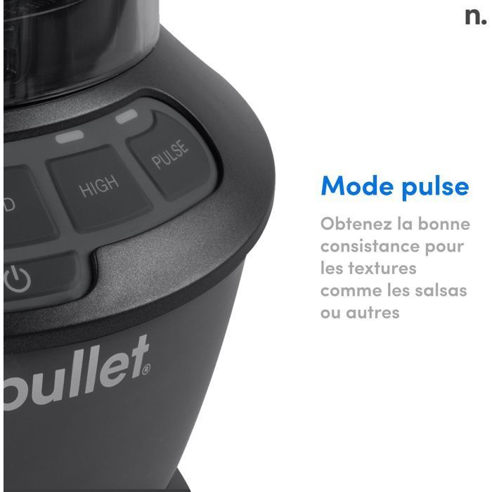 Nutribullet Combo Blender - NBF500DG - 1200 Watt - 1,65 liter kan - Inclusief 2 bekers en 2 reisdeksels - Zwart - BPA-vrij