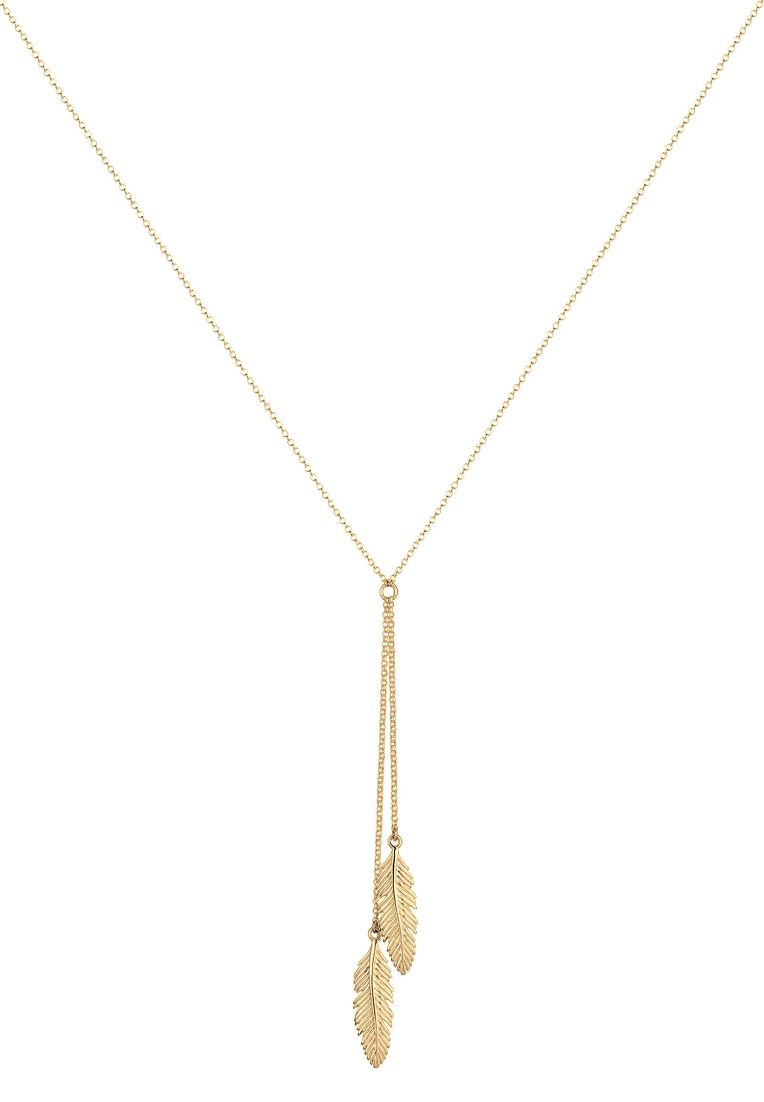 Elli Femmes Chaîne en Y Pendentif plume filigrane en argent sterling 925