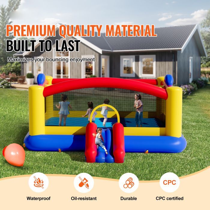 Inflatable House - Duoku - Outdoor Play House - 177x173x80 Inches - Premium Material - For Children Ages 3 to 10