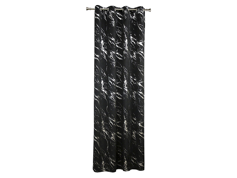Zasłona Storm przelotki 140x260 cm czarno-srebrna