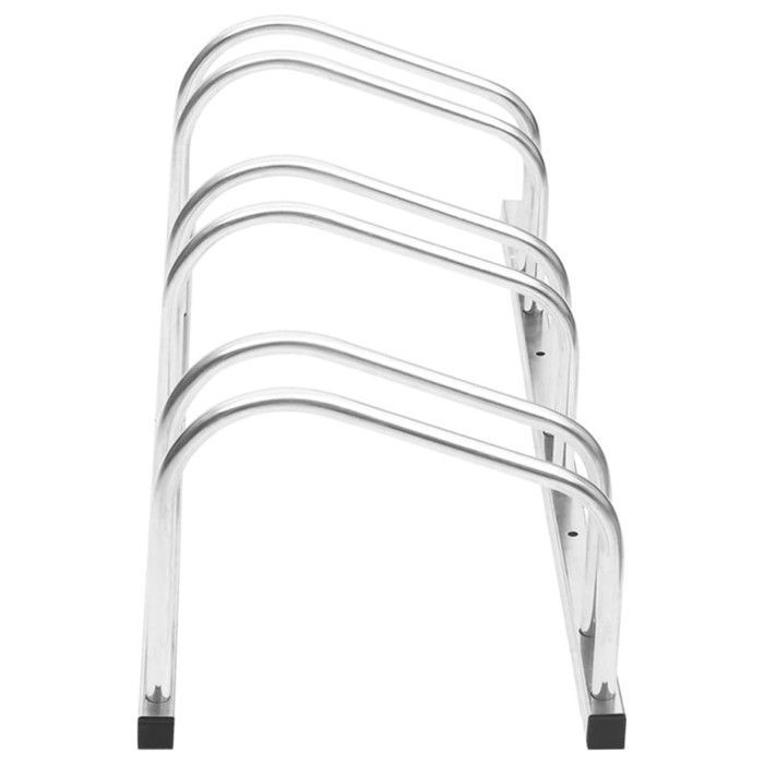 vidaXL Soporte para 3 bicicletas, soporte para bicicletas con almacenamiento, soporte para bicicletas de suelo para garaje, jardín, patio, 154418