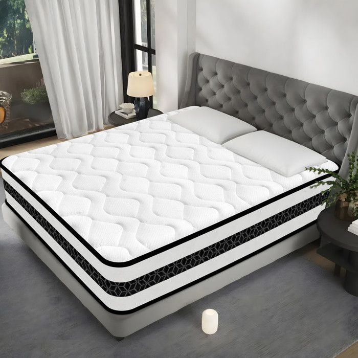 Colchón de 140x190 cm, antiácaros, soporte perfecto, 26 cm de grosor, espuma viscoelástica, firmeza óptima, 10 zonas ergonómicas.