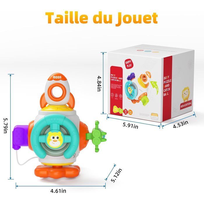 6-in-1 Activity Cube Toy for 1-Year-Olds, Montessori Sensory Motor Skills Toy for Children 6-12 Months and 2 Years, Educational Developmental Baby Games