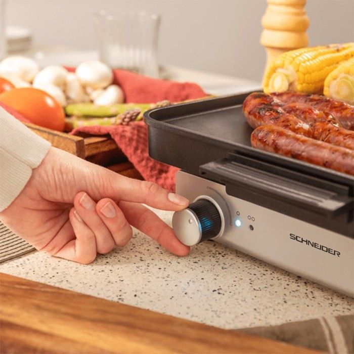 Plancha - SCHNEIDER - SCPL1800MAG - 1800 W - Verwijderbare plaat 30x40 cm - Vetopvangbak