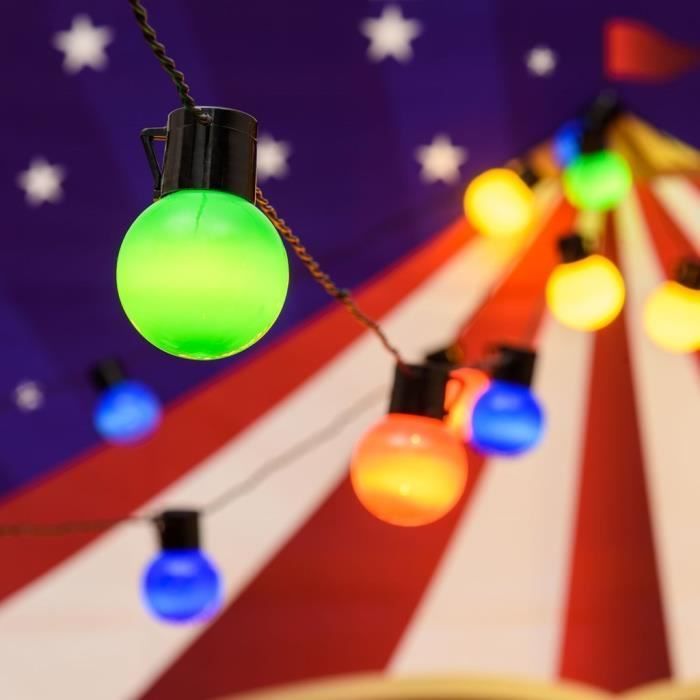 Guirnalda de luces solares LOTTI - 15 bombillas LED de Ø 5 cm - Multicolor - 8 m