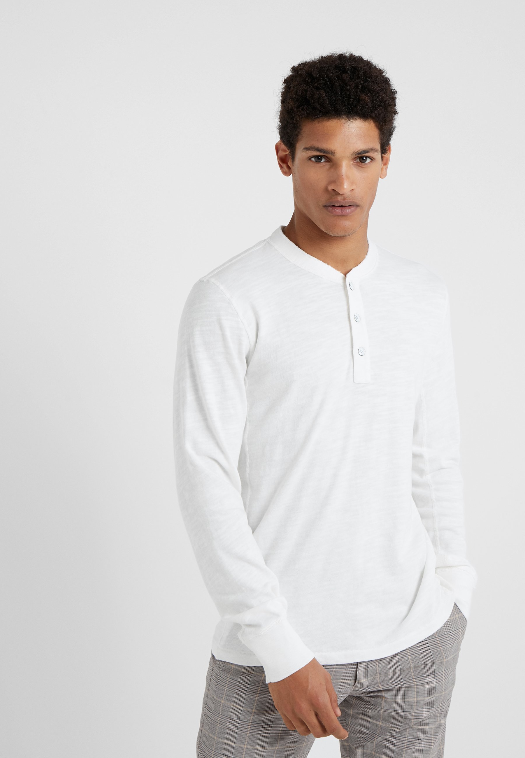rag & bone CLASSIC HENLEY - Maglia a maniche lunghe - bianca