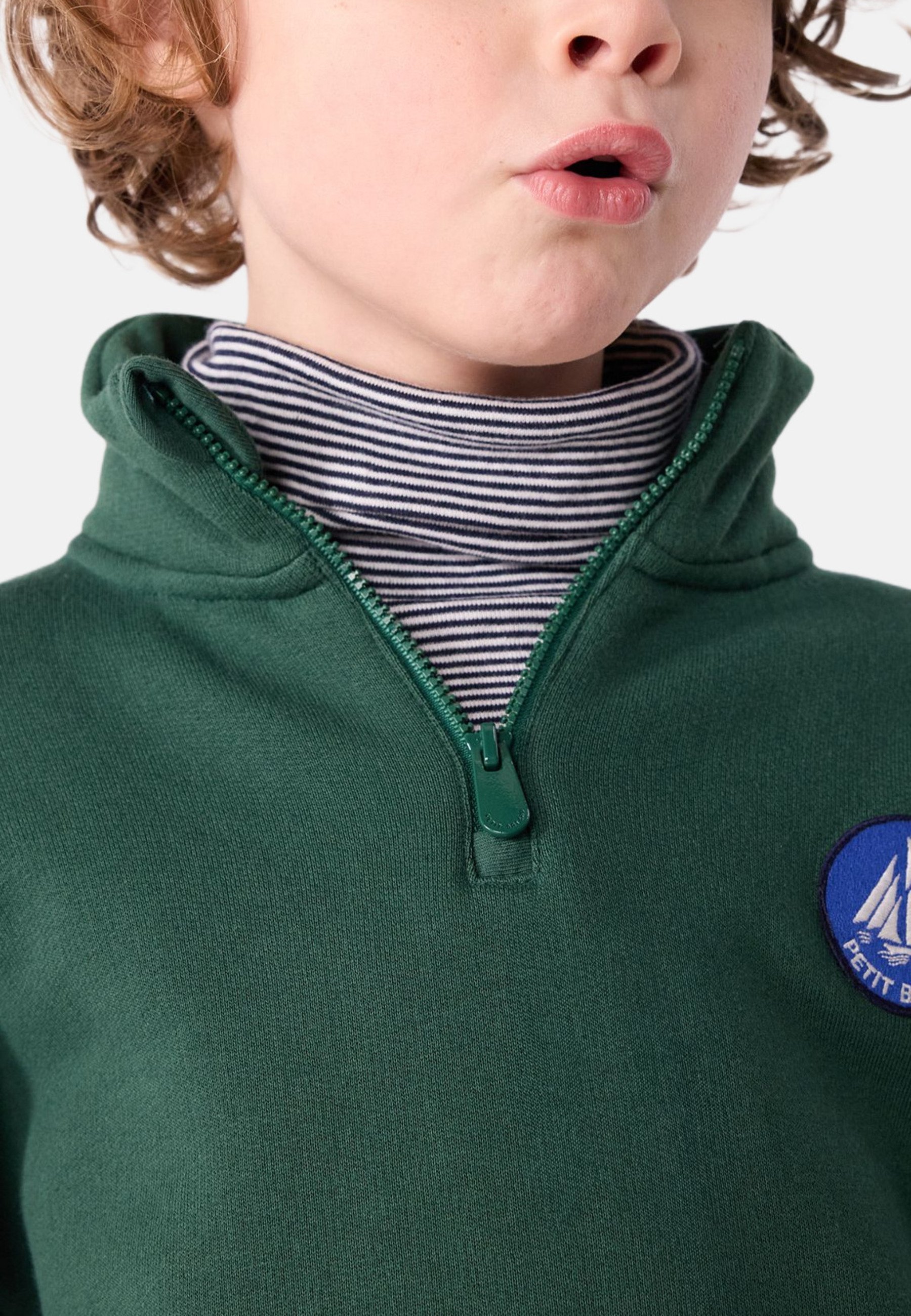 Petit Bateau ZIP MOLLETON - Sweatshirt - willow