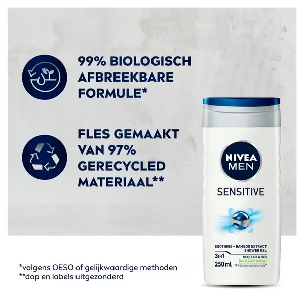 NIVEA Men Sensitive 3-u-1 gel za tuširanje<br>250ml - Osjetljiva koža