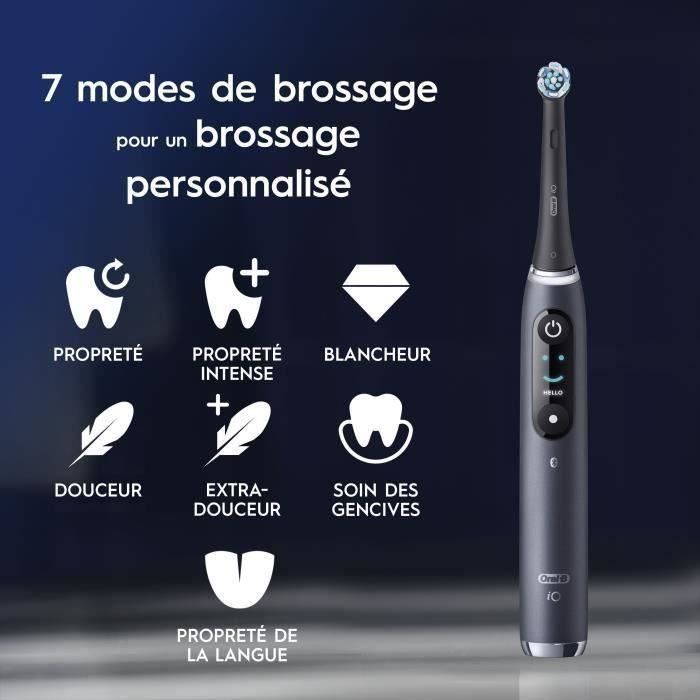 Spazzolino elettrico connesso - ORAL-B -iO 9 Edizione Natale - Nero - Movimento oscillante-rotatorio