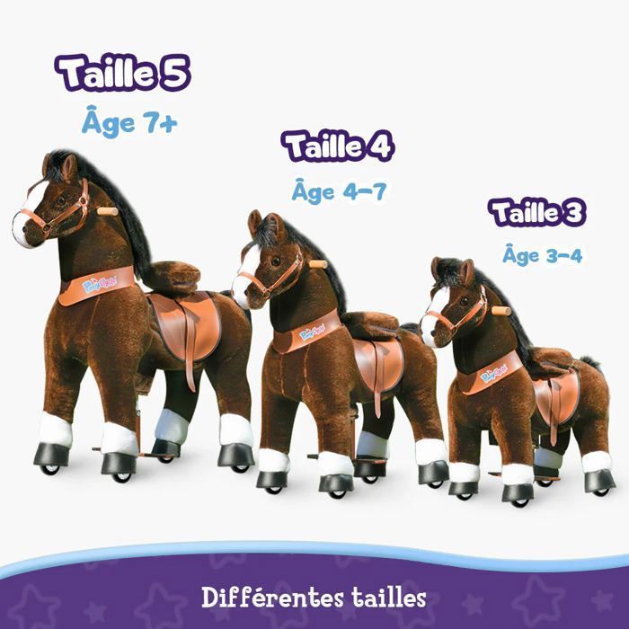 Rocking Horse Toy PonyCycle Model U Dark Brown with Brake and Sound Size 3 for 3-4 year olds