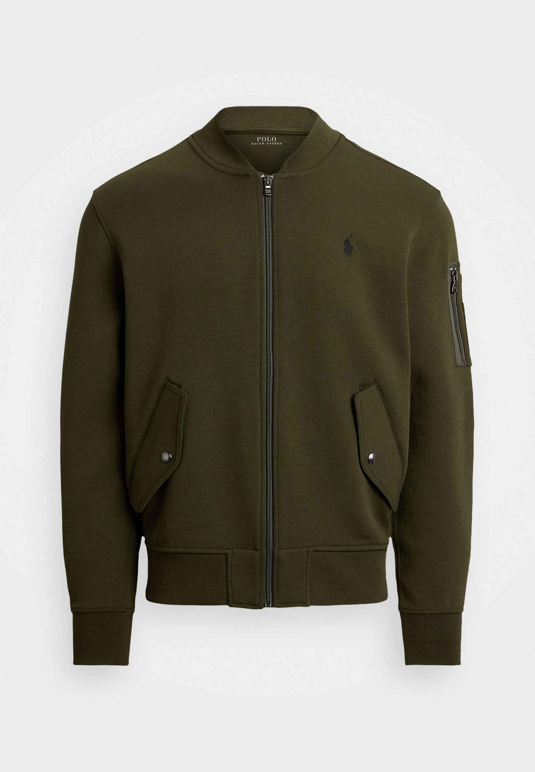 Giacca bomber Polo Ralph Lauren in doppia maglia - Felpa con zip - colore verde oliva aziendale