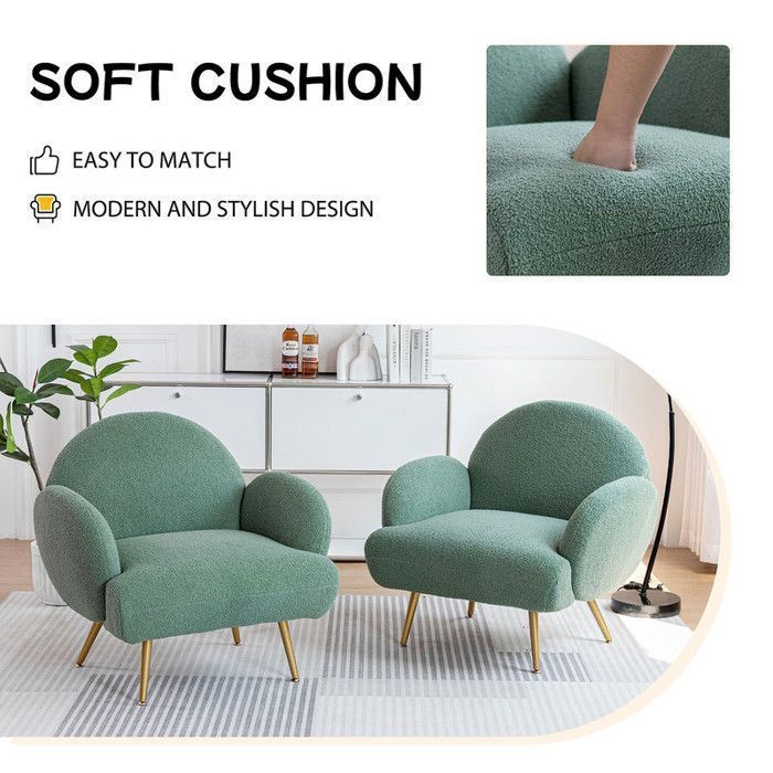 Sillón moderno, sillón individual, sofá verde