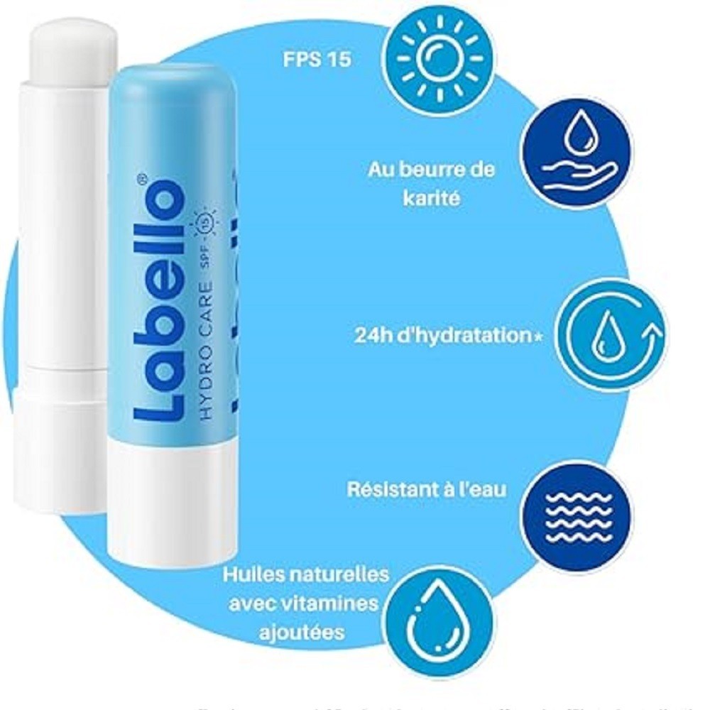 Labello Baumes soin des lèvres lot de 2 sticks hydratant Hydro Care FPS15
