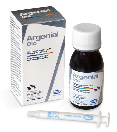 SLAIS Argenial Oto 50 ml Limpador de ouvidos para cães e gatos