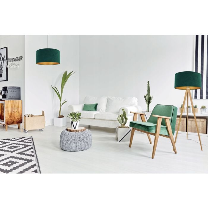 Lieriönmuotoinen lampunvarjostin - Light-Home - MEDIOLAN 2360/35/Z - Kultainen sametti - 35 cm - Monivärinen