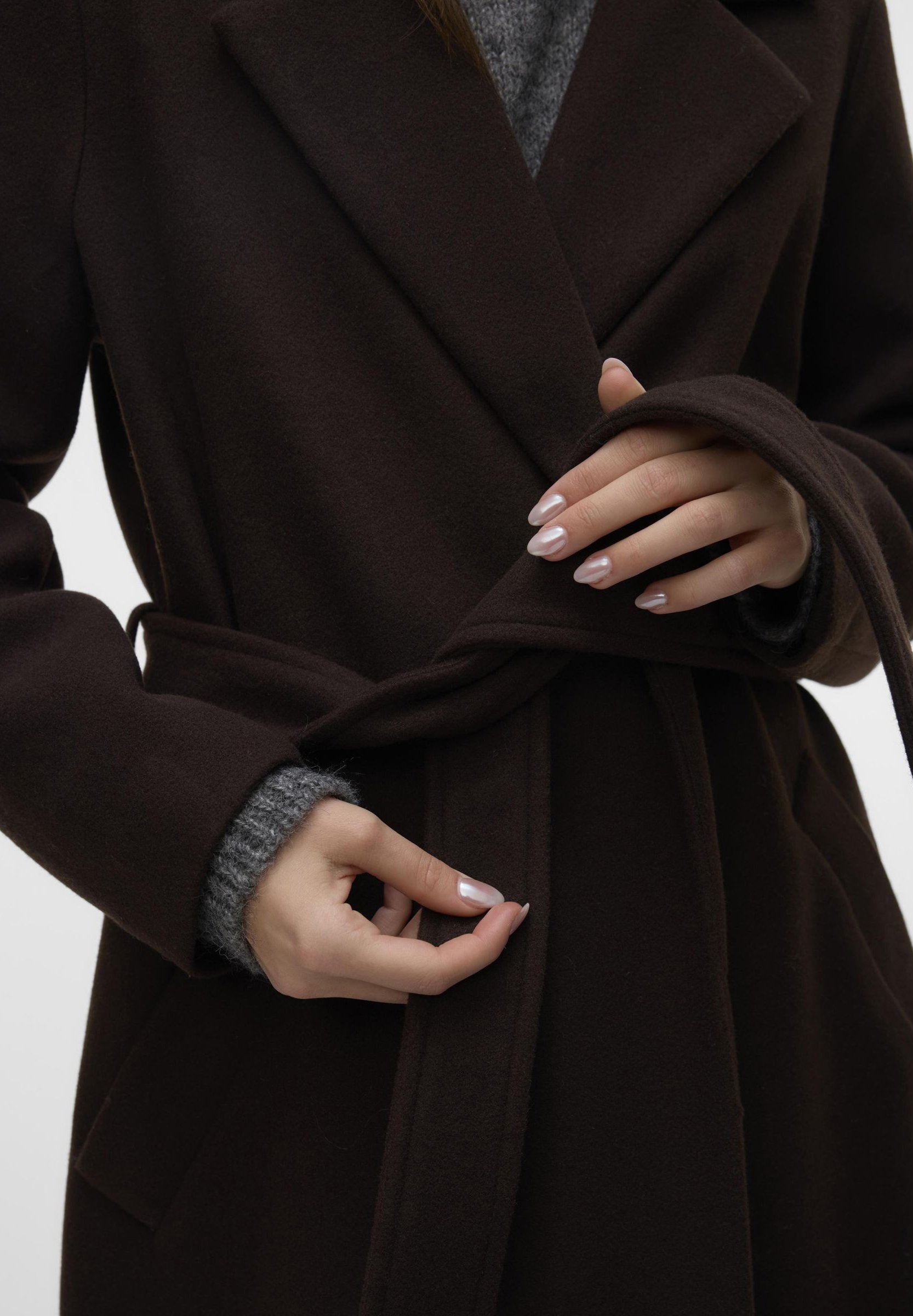 Vero Moda VMFORTUNEAYA LONG - Manteau classique - Gâteau au chocolat