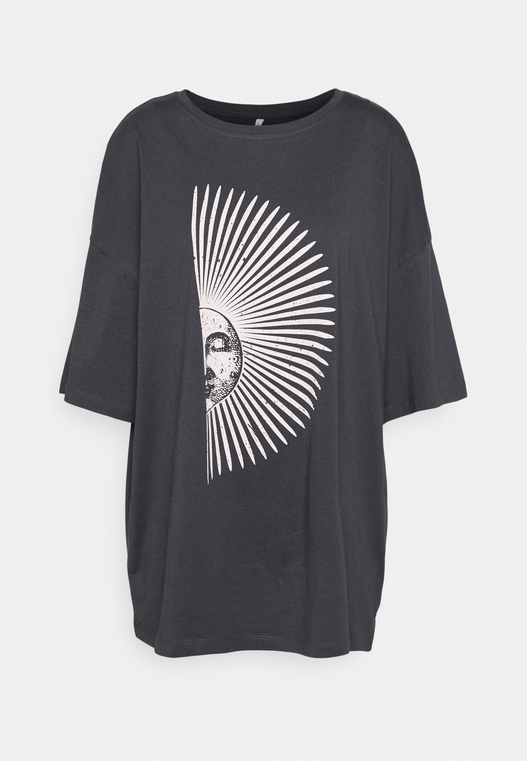 ALLEEN Tall ONLJOYFULL LIFE OVERSIZE - T-shirt met print - antraciet