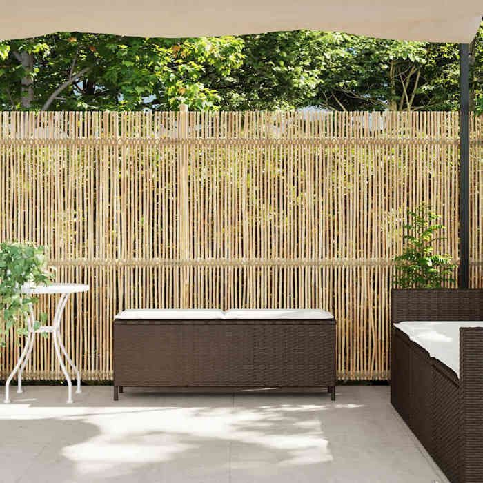 STAR SALE® Banc de jardin( 1 pc) - Banquette - avec coussin - marron 110x30x40,5cm résine tressée T4386