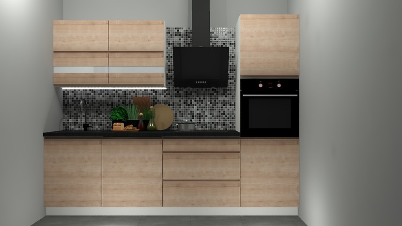 Komplet kuchenny Sole 260 cm bez blatu dąb arlington