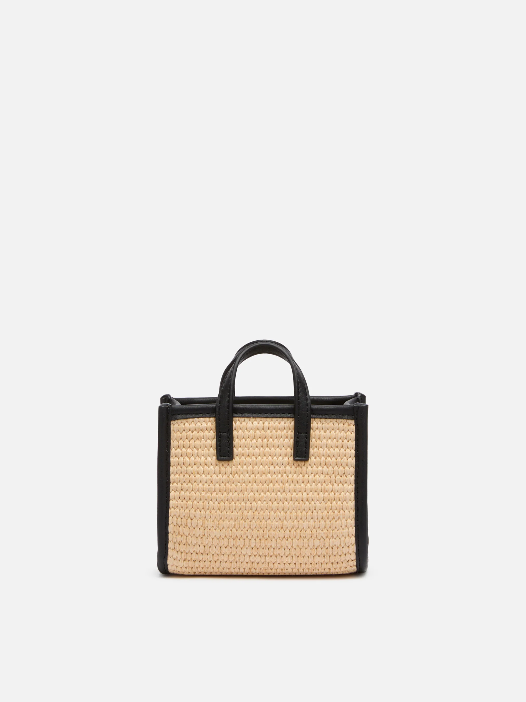 Vivian Micro beige tas met stro-effect