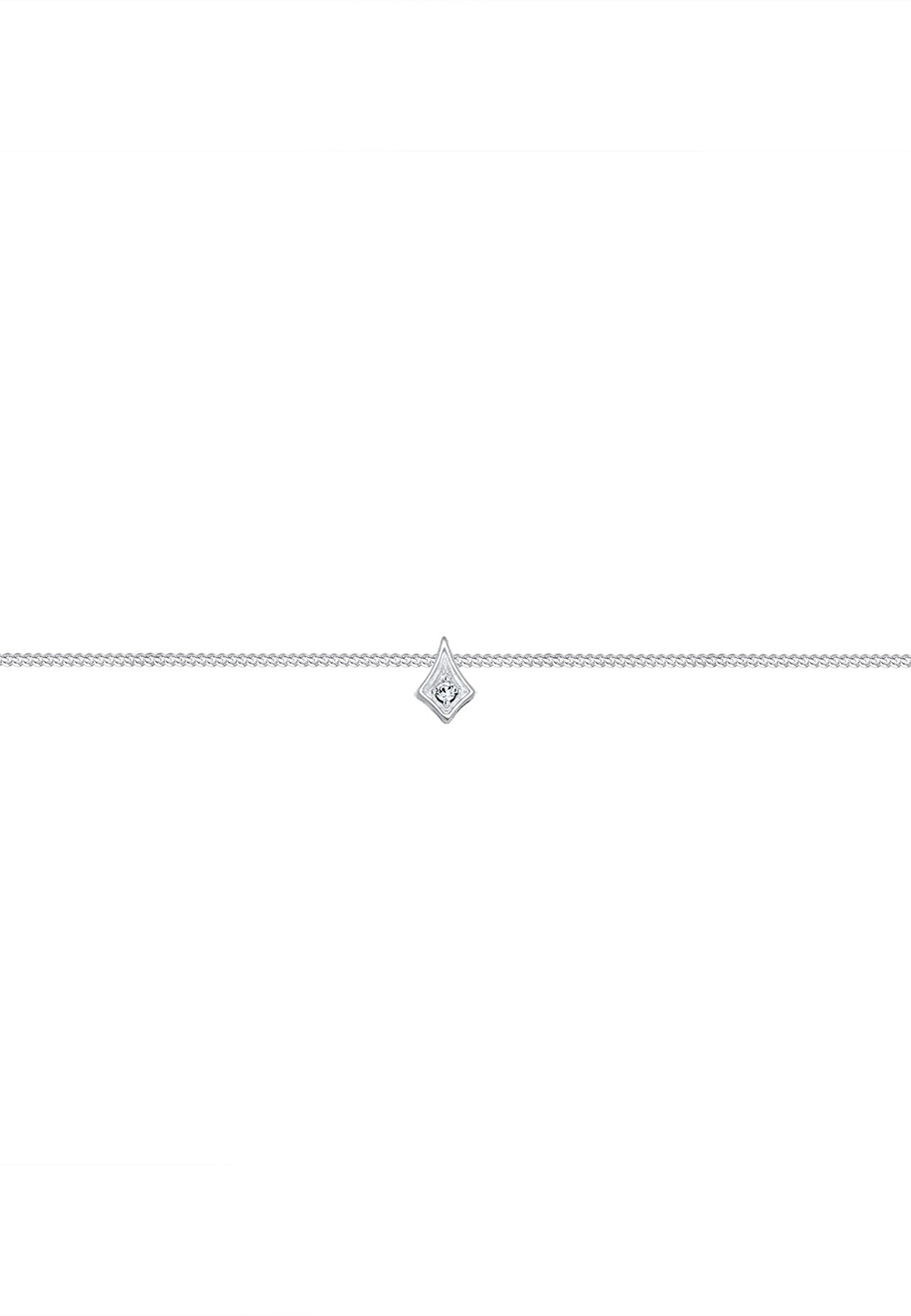 Elli Femme Choker Simple avec Cristal - (925/1000) Argent