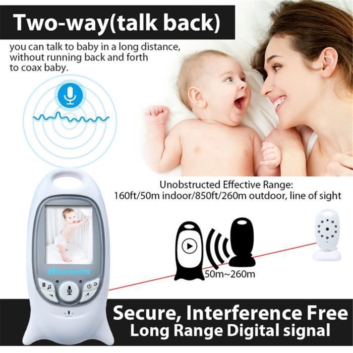 TEMPSA Baby Monitor - Wireless Newborn Camera - LCD Baby Monitor with Night Vision - White