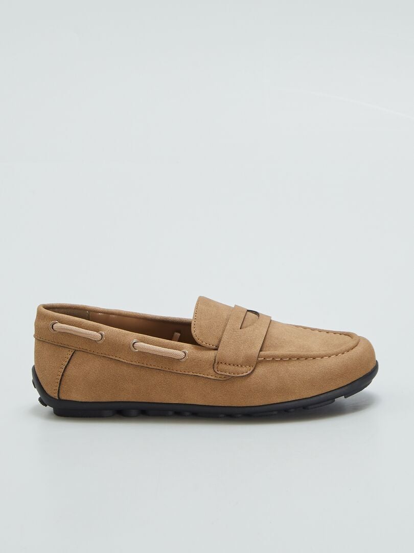 Mocassins de camurça sintética - BEGE
