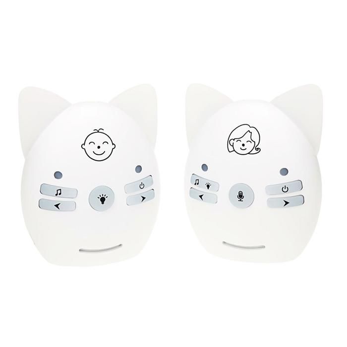 Moniteur bébé audio sans fil 900MHz, interphone bidirectionnel, longue portée 300m, veilleuse, musique, portable, Blanc