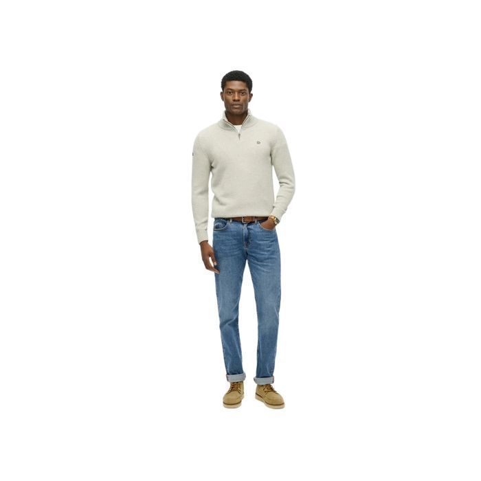 Pull Superdry Homme camionneur Blanc Coton