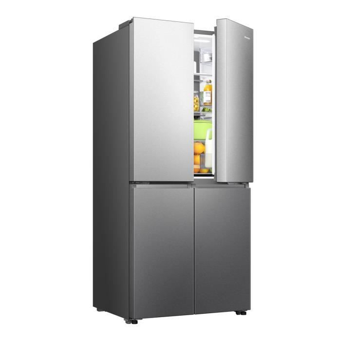 Réfrigérateur américain HISENSE - RQ5P470SEIE - 4 portes - Classe énergétique E - 84,2 x 74,4 x 188,5 cm - Inox